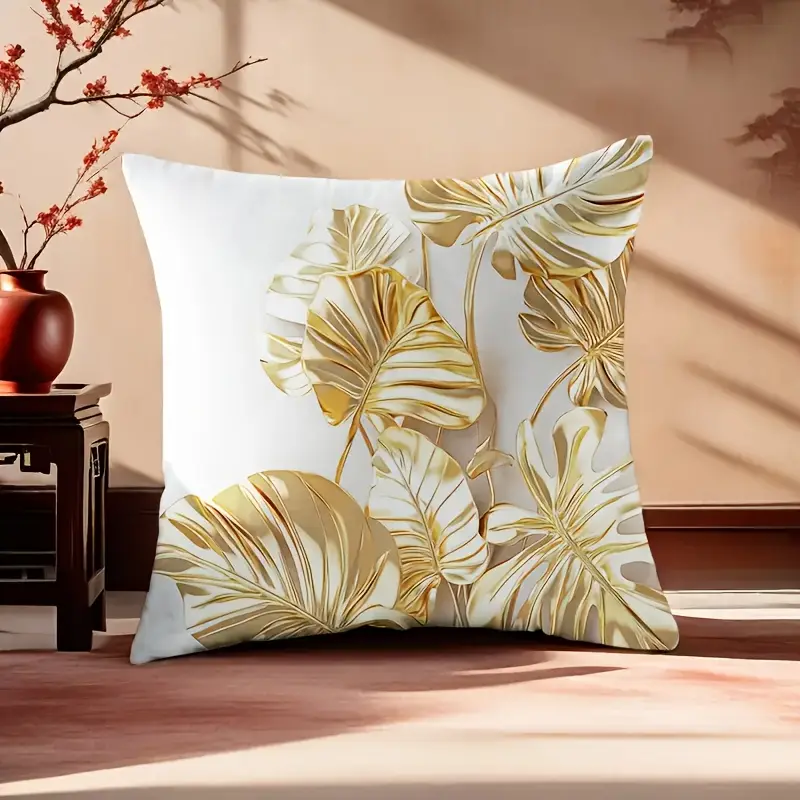 set of 4 2d golden unique handmade pillowcase perfect to decorate your living room sofa bed or bedroom suitable for car cushions pillow filling is not included double sided printing no filling Product details 0