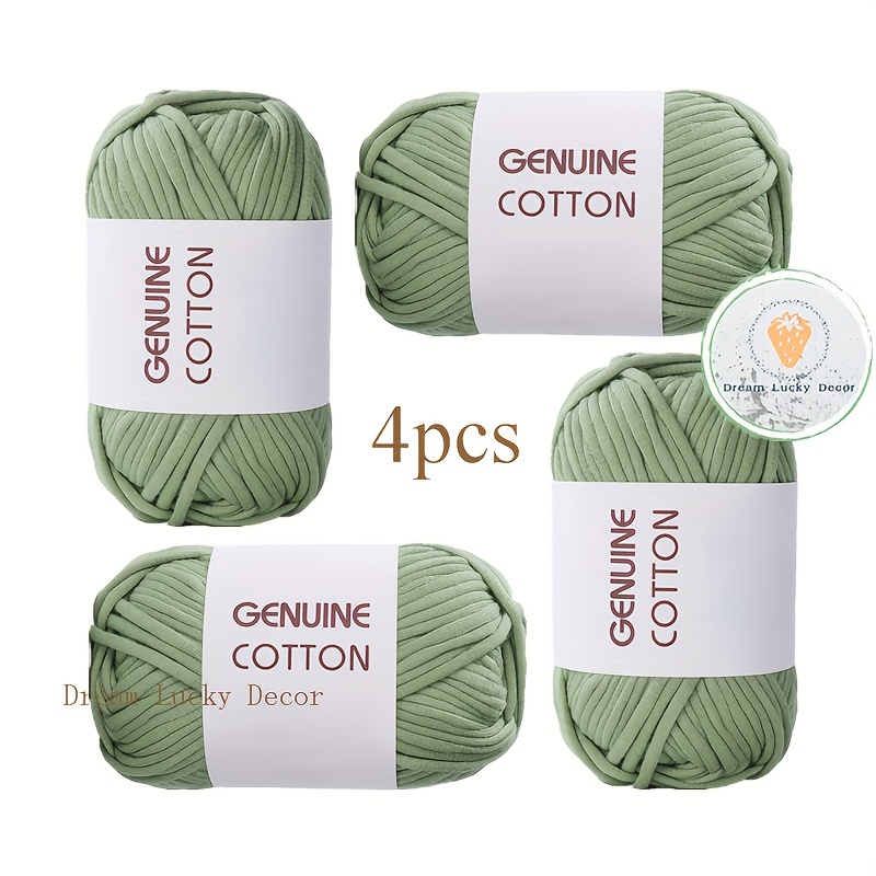 4pcs 200g/7.05oz Chunky Yarn (3mm Thick) - 68% Cotton 32% Nylon Blend, Soft & Durable Solid Color Yarn For Weaving, Crochet, Cushion Bags, Projects - 15 Vibrant Colors, Cotton Yarn