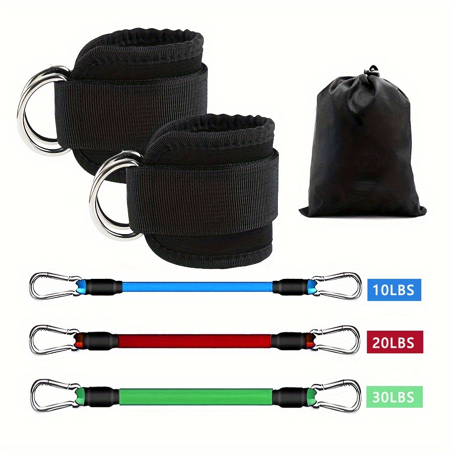 5pcs Sukham 5pcs Ankle Resistance Bands With Foot Loop - Stackable Tension Cords Suitable For Leg & Glute Workouts, Yoga, Pilates - Portable Ankle Strengthening Bands For Gym, Travel, Physical ( &)