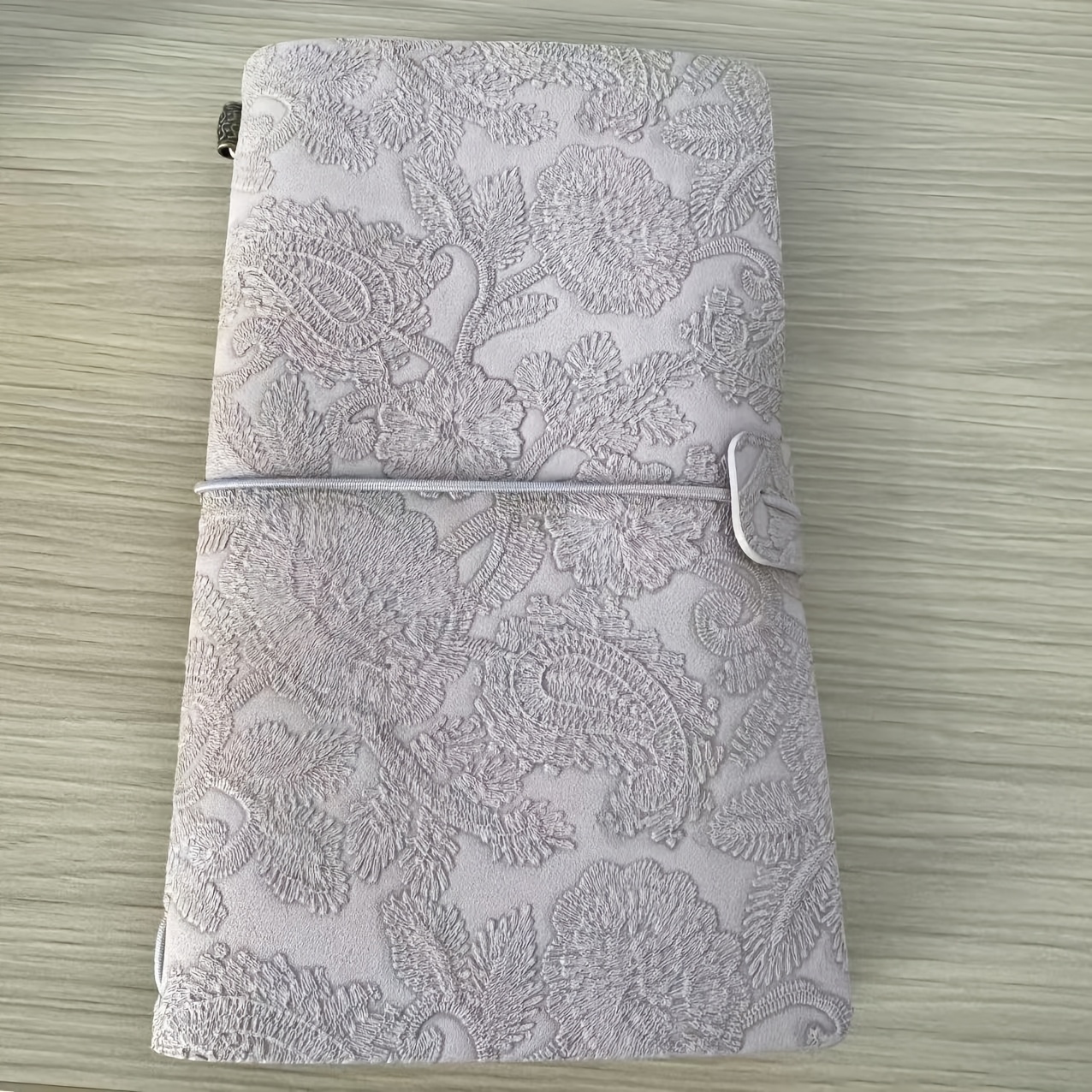 TEMU Vintage Travel Journal With Floral Embossing, Soft Pu Leather With Elastic Strap, Portable Artistic Notebook, 7-color Light Diary