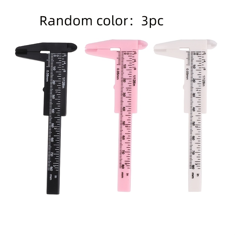 Random Color Blending 3pcs Plastic Measuring Tape For Mini Tattoo Eyebrows. Eyebrow Measuring Ruler. Caliper. Vernier Caliper. Beauty Tools.