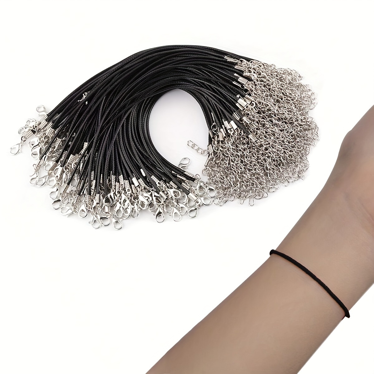 

10pcs Elegant Black Nylon Cord, 6.7in Making Bracelet & Anklet Accessories For , Connectors For Jewelry Making
