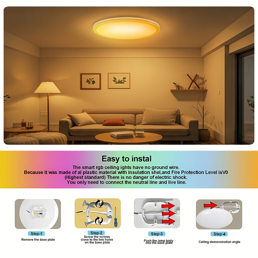 24W Smart Ceiling Light with BT & WiFi Control