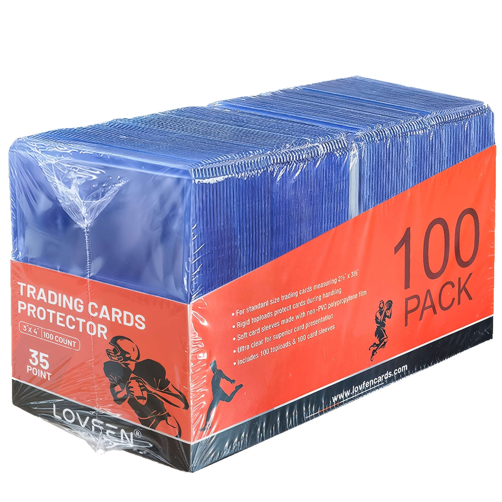 Image of Lovfen 200ct , 3"x4" Baseball Card Protective Case Hard Plastic, Regular Top Loading Card Holder, Suitable For Sports Football Trading Cards (100 Card Holders And 100 Sleeves)