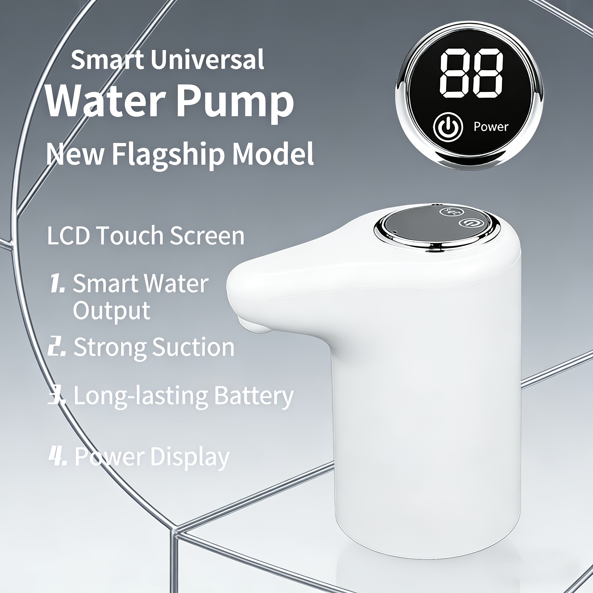 TEMU Electric Water Bottle Pump, Usb Rechargeable Automatic Water Dispenser, Suitable For 3-5 Gallon Capacity Water Bottles, Ideal For Portable