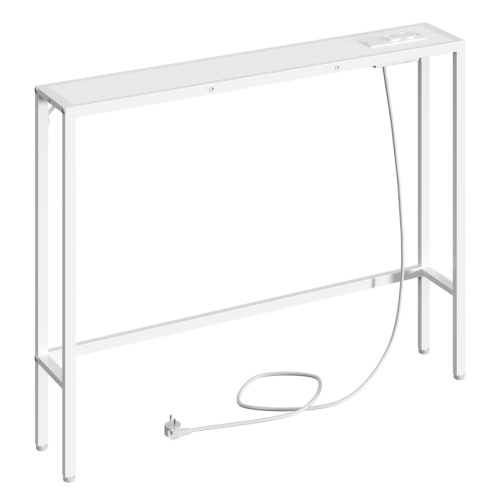E-shop 100 cm moderner Konsoltisch mit Ladestation, schmaler Eingangstisch, goldener Metallrahmen, geeignet für Wohnzimmer und Schlafzimmer, USB- und