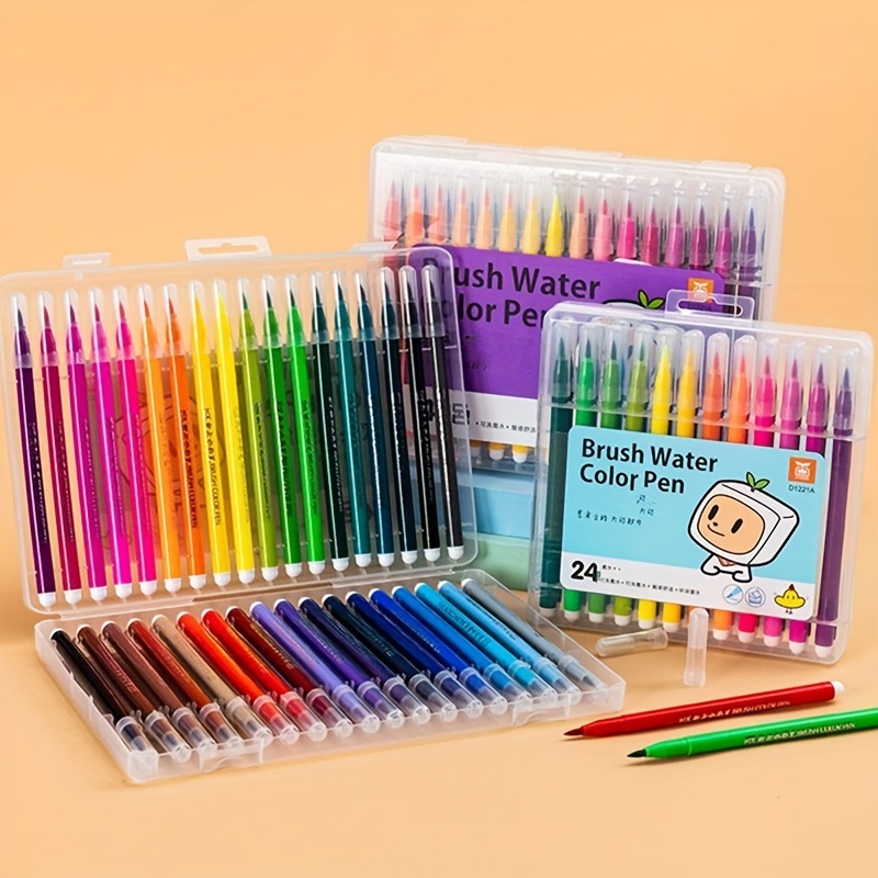 

Washable Soft-tip Watercolor Pens Set - 36/24/12 Colors, Ideal For Art & Doodling On Plastic Surfaces