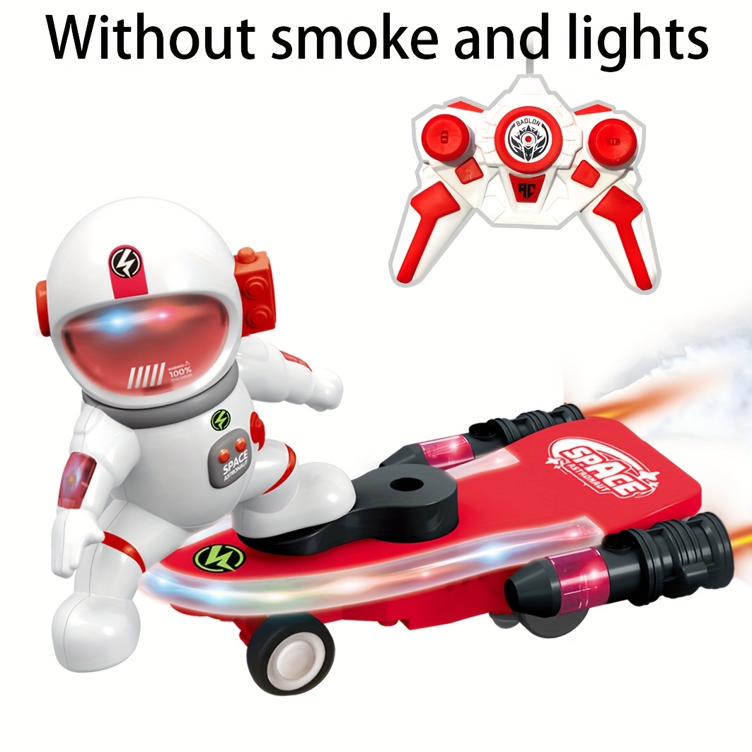 5-in-1 Space Explorer Skateboard Toy with Lights & Spray, 360° Rotating Multi-Play Remote Control Car, Indoor/Outdoor Rechargeable RC Car, Vibrant Colors (Red, Green, Blue, Purple, Yellow) - Perfect Birthday, Easter Gift for Boys & Girls, Space Toy, Imaginative Play, Playful Design, Durable Plastic