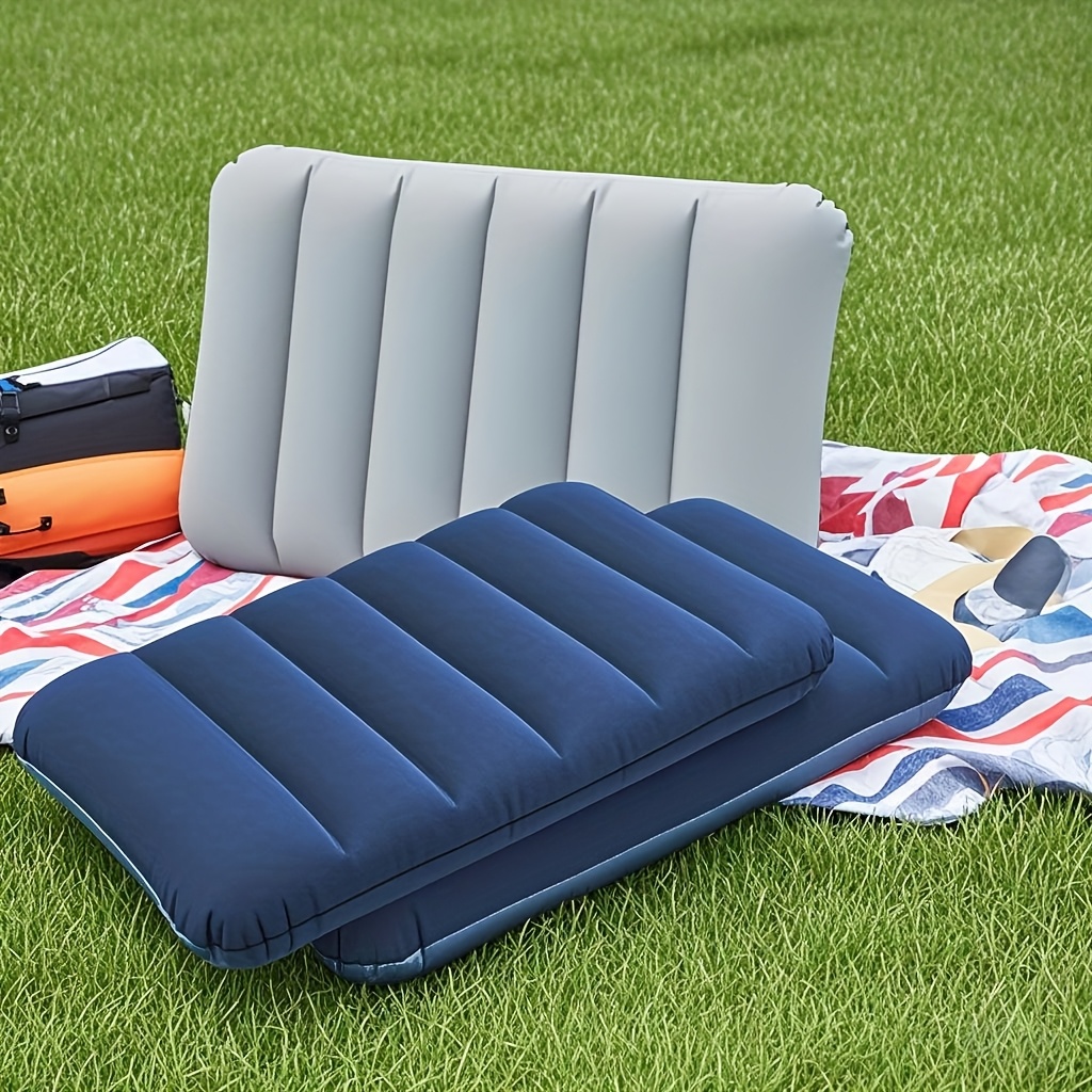 Image of 3pcs Adult Inflatable Camping Pillow Set - " X 12" Quick-dry Pvc Square Design, Compact Outdoor Cushion For Backpacking And Air Travel
