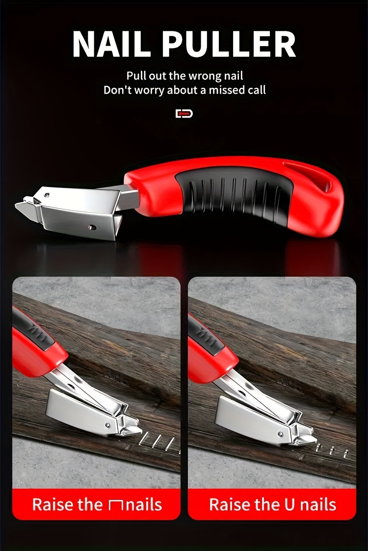 1pc 4 in 1 heavy duty stapler for diy home decor furniture wood frame stapler multi tool hand nail gun bandage pliers four piece set art supplies outdoor camping details 11