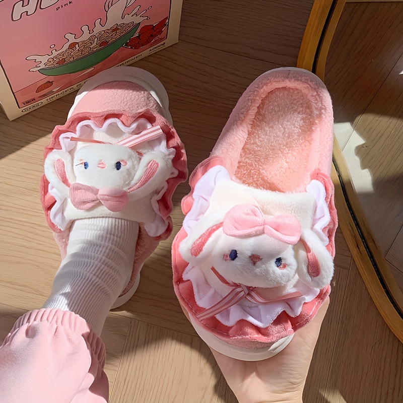 

Cute Rabbit Design Slippers, Casual Slip On Plush Lined Shoes, Comfortable Indoor Home Slippers