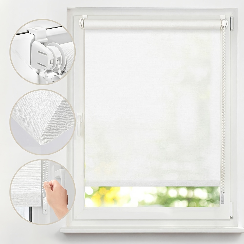 Image of Sekey Translucent Side Pull Roller Blind, No Drilling, Clip-on Window Blind, Privacy Screen And Sun Protection