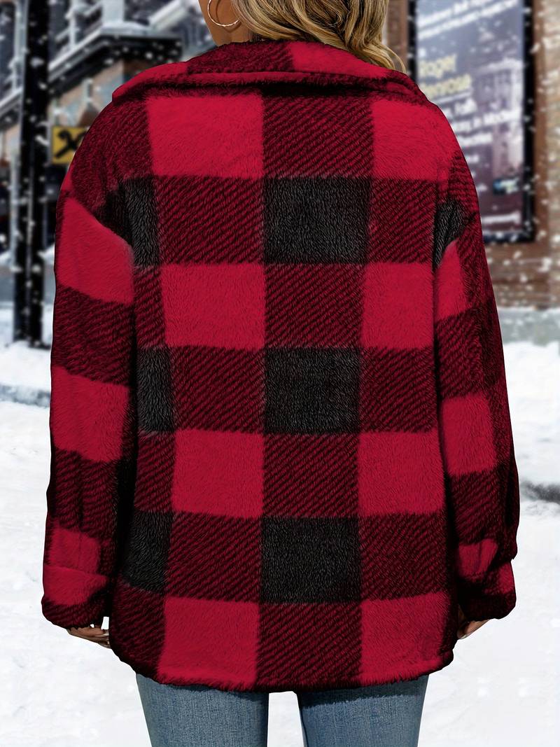 Manteau Hiver Femme QATAINLAV Sherpa Jacket Women Fuzzy Fleece