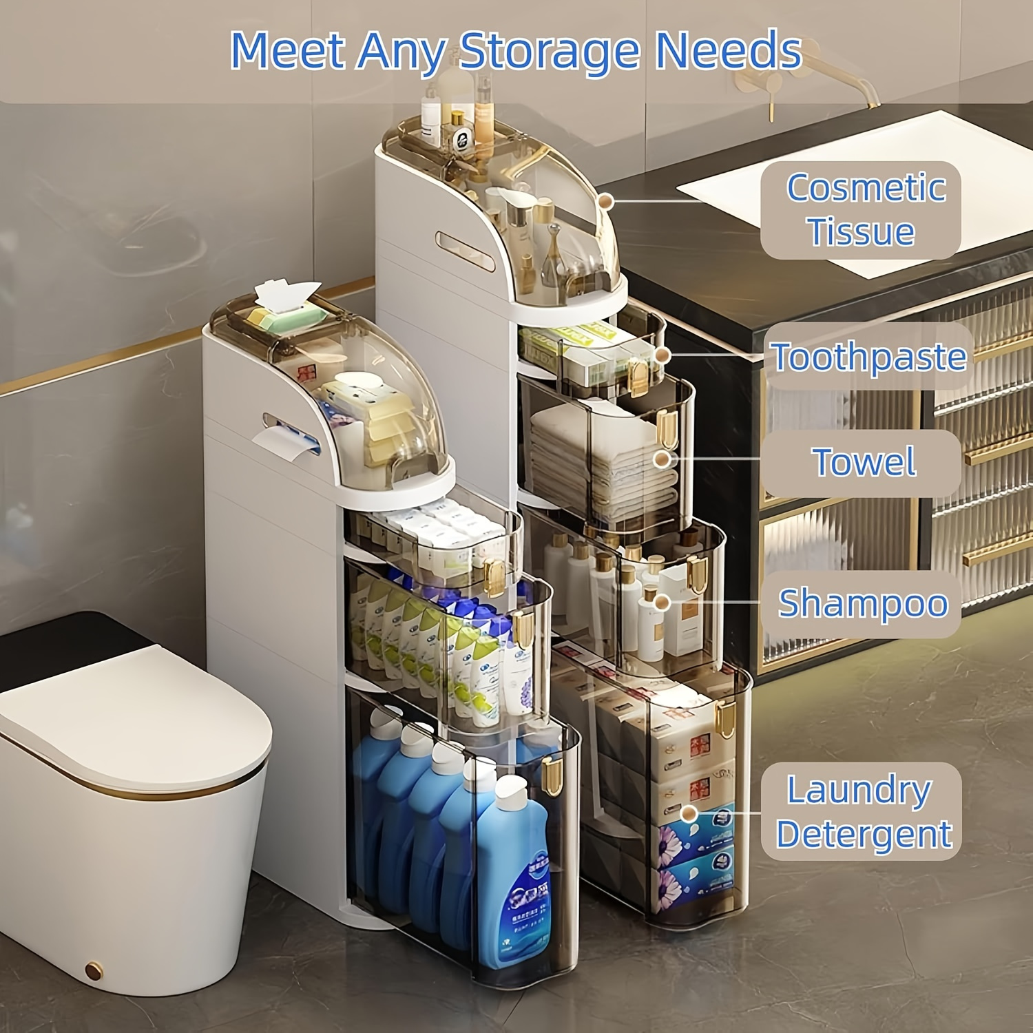 2/3 tier Plastic Storage Cabinet Viewing Window - Temu