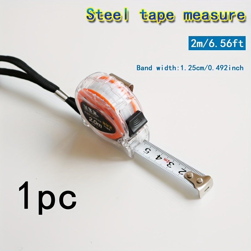 Image of 1 Measuring Tape 2m//5m/7.5m Sturdy Shell Retractable Steel Measuring Tape Transparent Shell Beautiful With Brake For - Height Measurement Item Measurement Use, With Strap For Easy Carrying