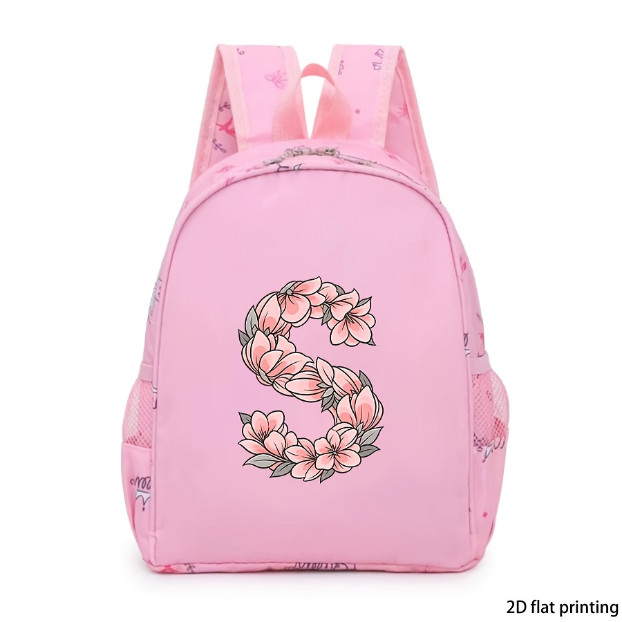 TEMU 1pc, Creative Letter Pattern Printed Fashion Backpack, Ballet Latin Dance Backpack, Adjustable Shoulder Strap, Polyester Lined Zipper Closure,