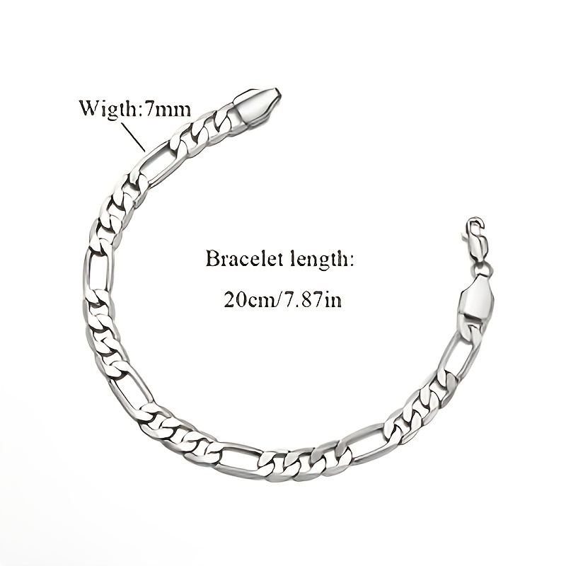 Image of 925 Sterling Silvery, A Minimalist And Elegant Silvery 7mm Bracelet, Suitable For Daily Wear, Couple Style, Perfect Christmas/birthday Gift, With A Box