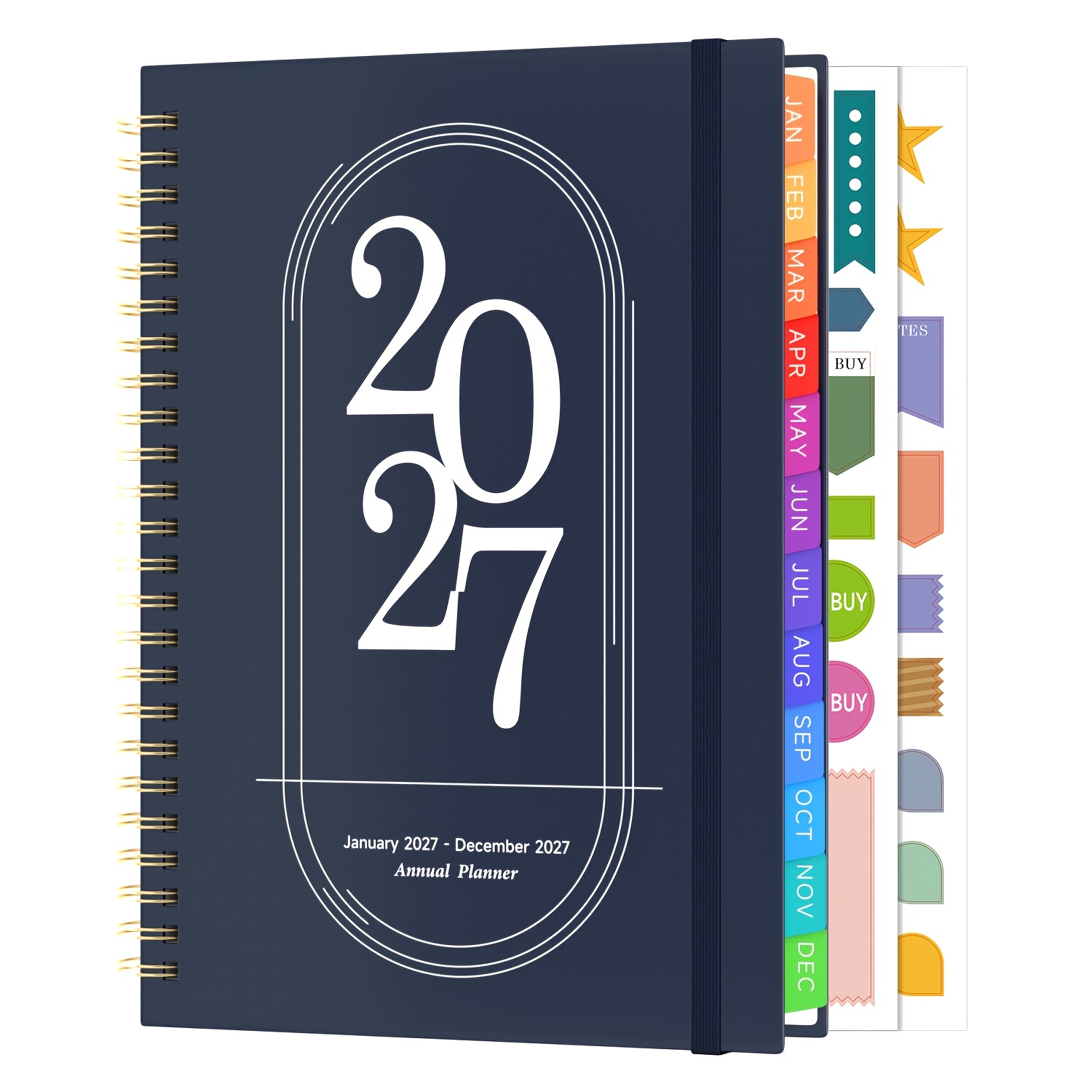 TEMU Agenda 2027 A5 , Planificateur 2027, Janvier à Décembre 2027, Agenda 2027 avec onglets mensuels, Reliure à double fil, Liste de tâches