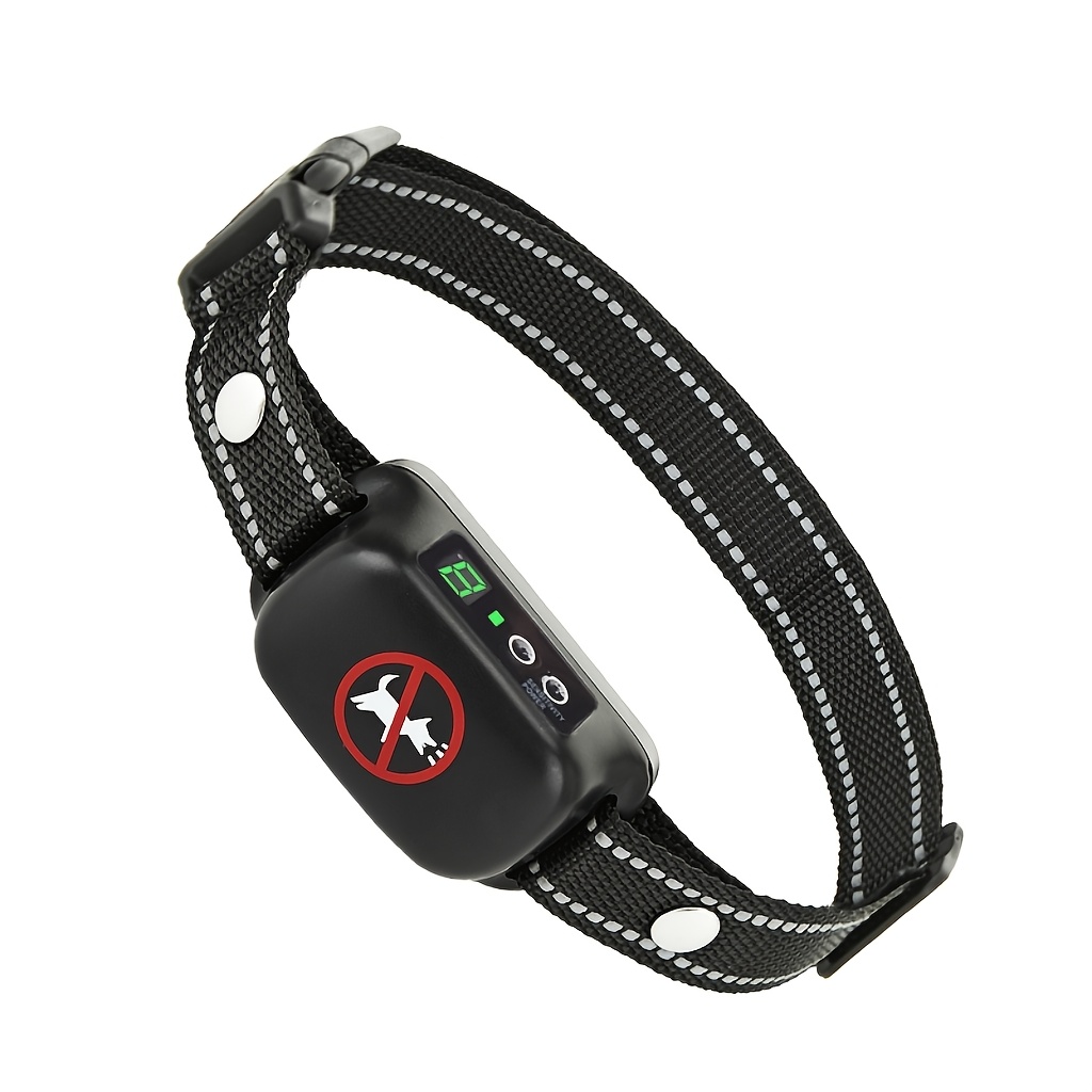 TEMU Pdzzzd Humane Anti-bark Dog Collar, Rechargeable With Led Display, Adjustable , Usb Type-c Charging, Reusable , Pet Supplies