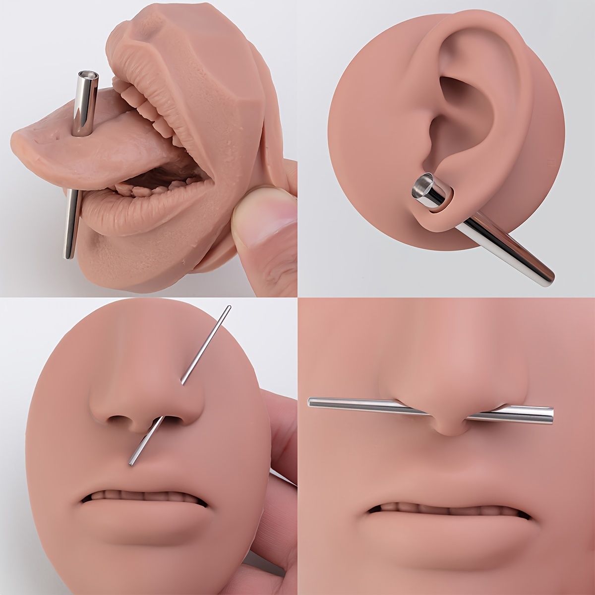 12/24pcs Set Stainless Steel Ear Gauges Nose Septum Piercing Tool Taper Ear  Plugs Stretching Kit Ear Flesh Expander Body Piercing Kit