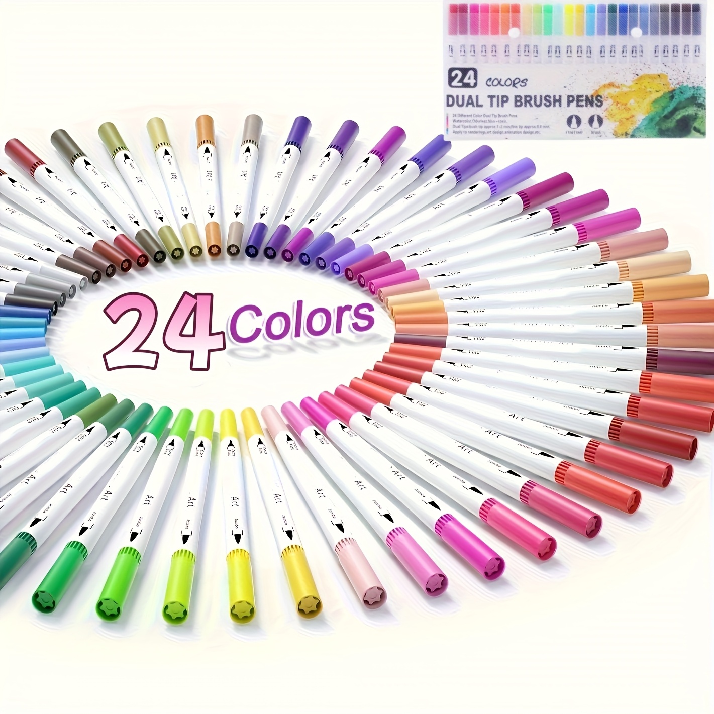 TEMU 24 penne per disegno, penne artistiche, penne per impermeabili, penne per schizzi, mini penne, marker a linea fine, punta fine, punta spessa,