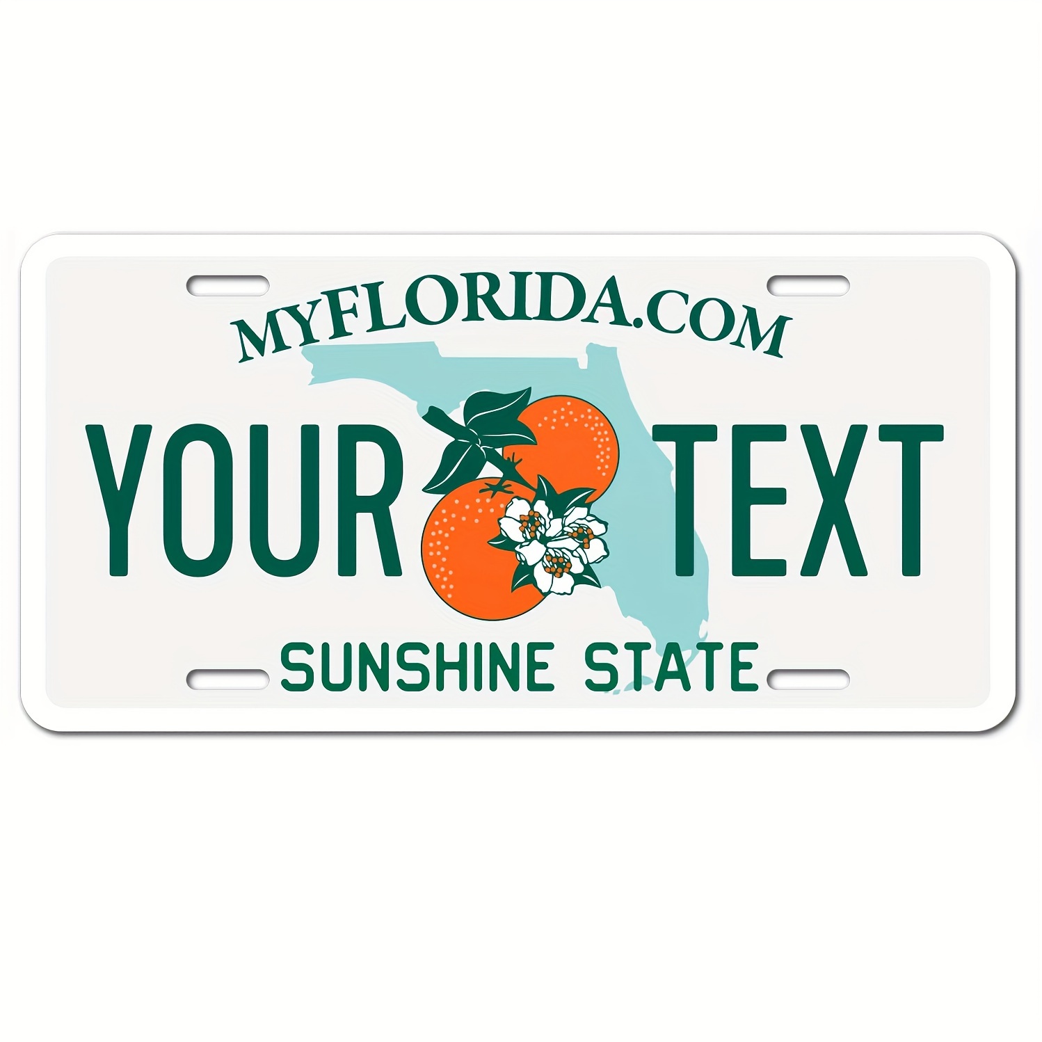 

Custom Florida License Plate - Personalized Decorative State Tag With Your Text, High-quality Aluminum, Waterproof & Fade-resistant, 12x6 Inches