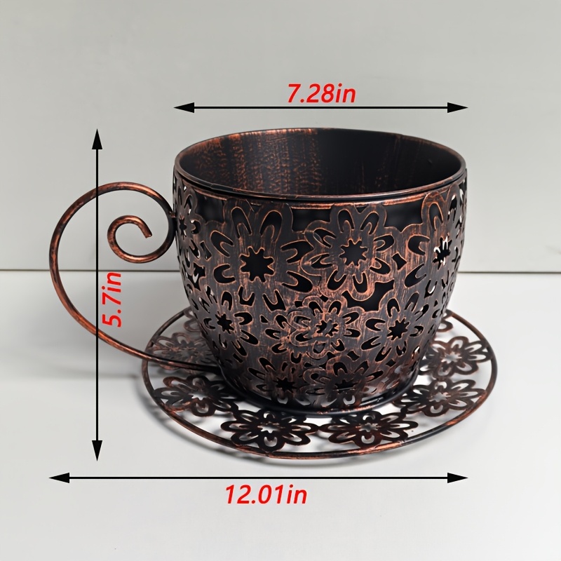 E-shop Vintage Blumentopf aus Eisen | Rund, lackiert, leicht, geeignet für den Innen- und Außenbereich, ideal für Garten- und Balkon-Dekoration