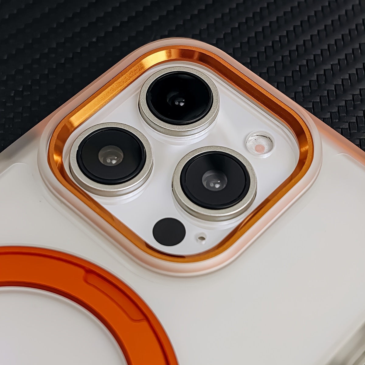 Magnetic shockproof case with ring stand for iPhone, matte back protective cover_voghion.com