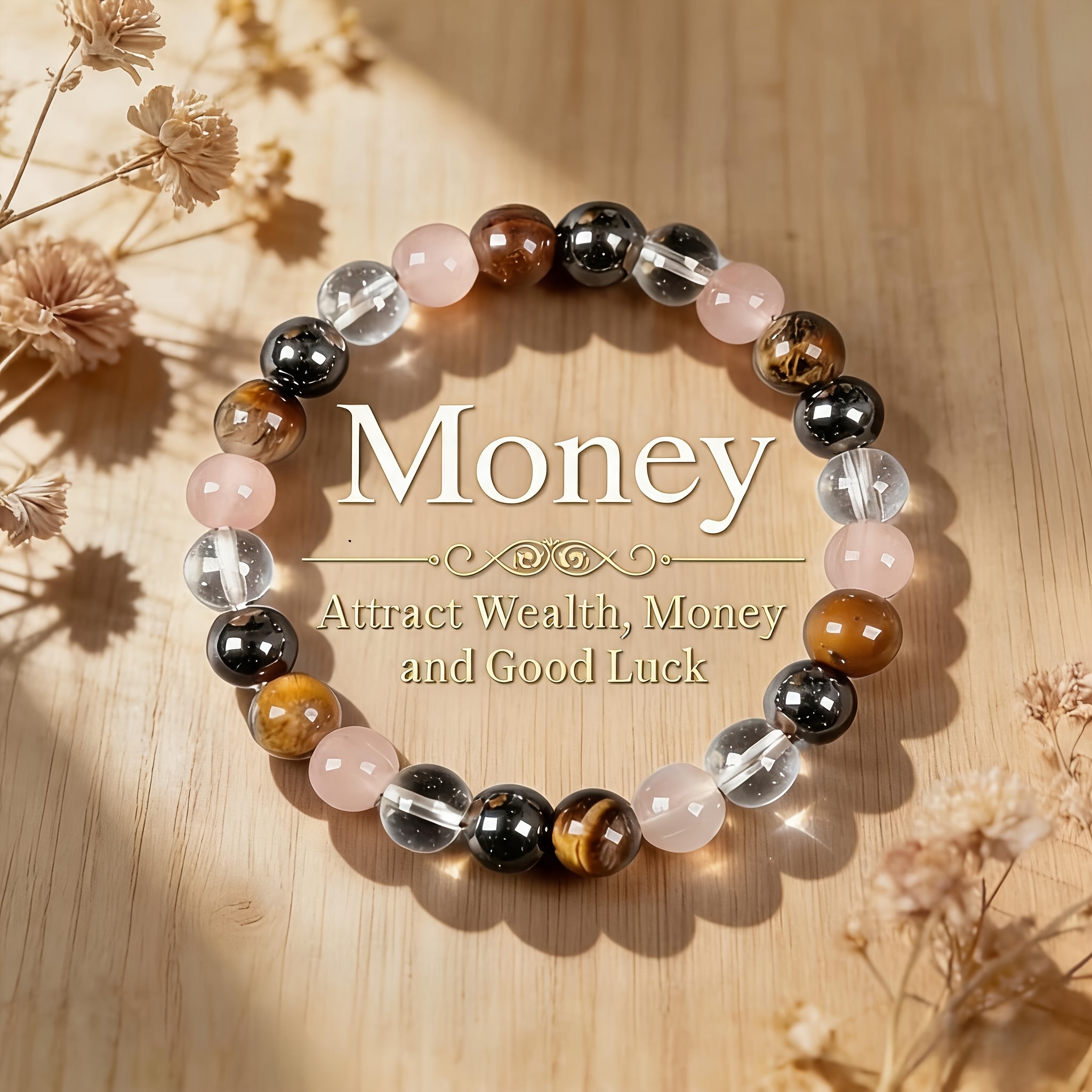 1pc Bead Bracelet, Made Of Natural 8mm Tiger Eye Stone And Stone, Symbolizing And . Handmade Elastic Spiritual Jewelry, Suitable For Daily Wear All Year Round, Perfect For Men And Women, Ideal Gift