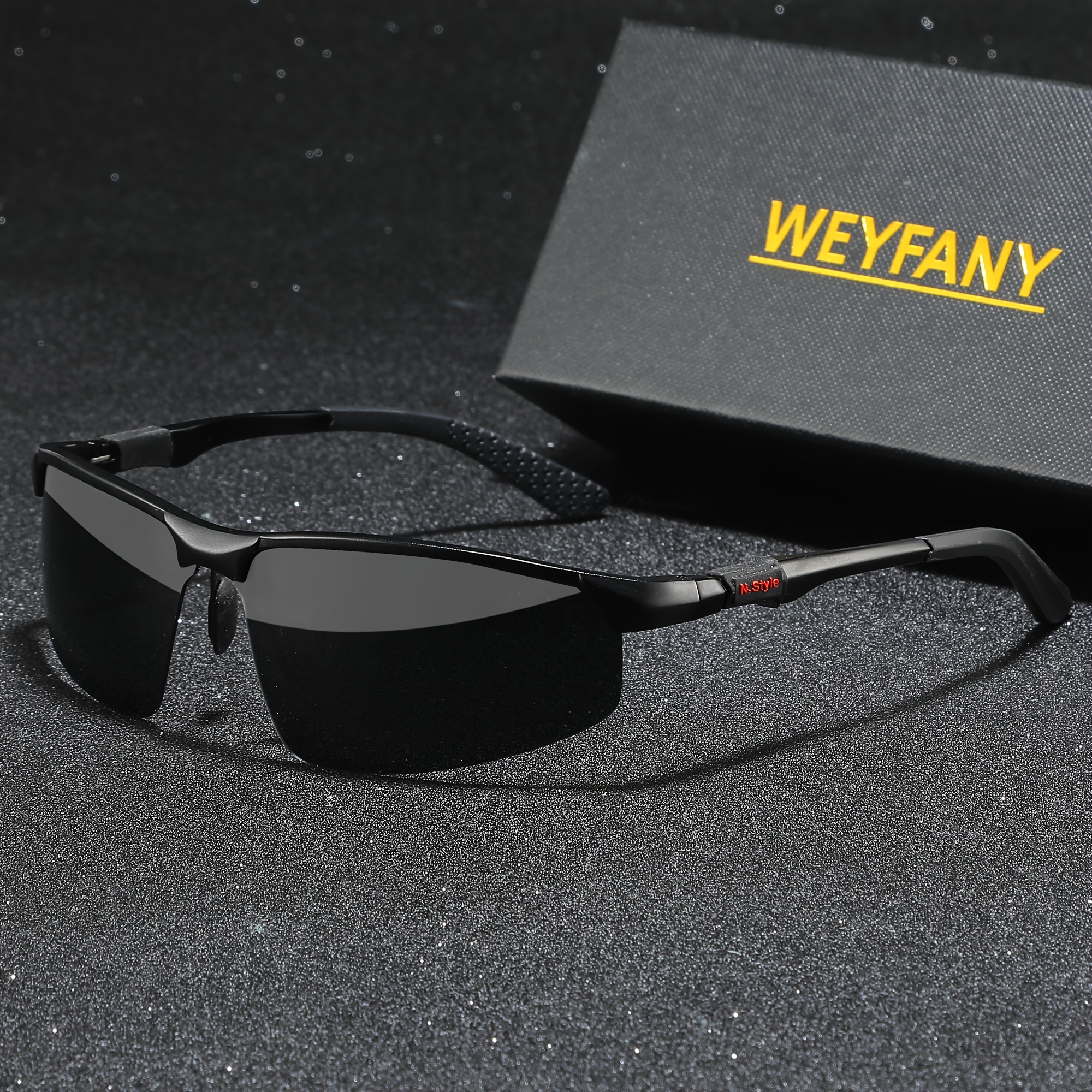 Image of Men's Aluminum-magnesium Frameless Polarized Sunglasses, Outdoor Protective Fishing Driver Driving Sunglasses, Gift Counter Box Packaging High-end Sunglasses