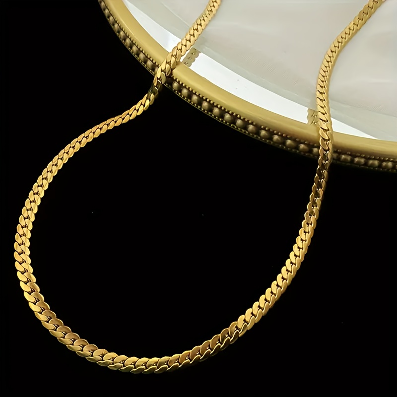 E-shop Edelstahl-Doppelkette im Luxus-Goldton für Männer & Frauen - Minimalistisches Verflochtenes Design, Valentinstagsgeschenk, Alltags- und