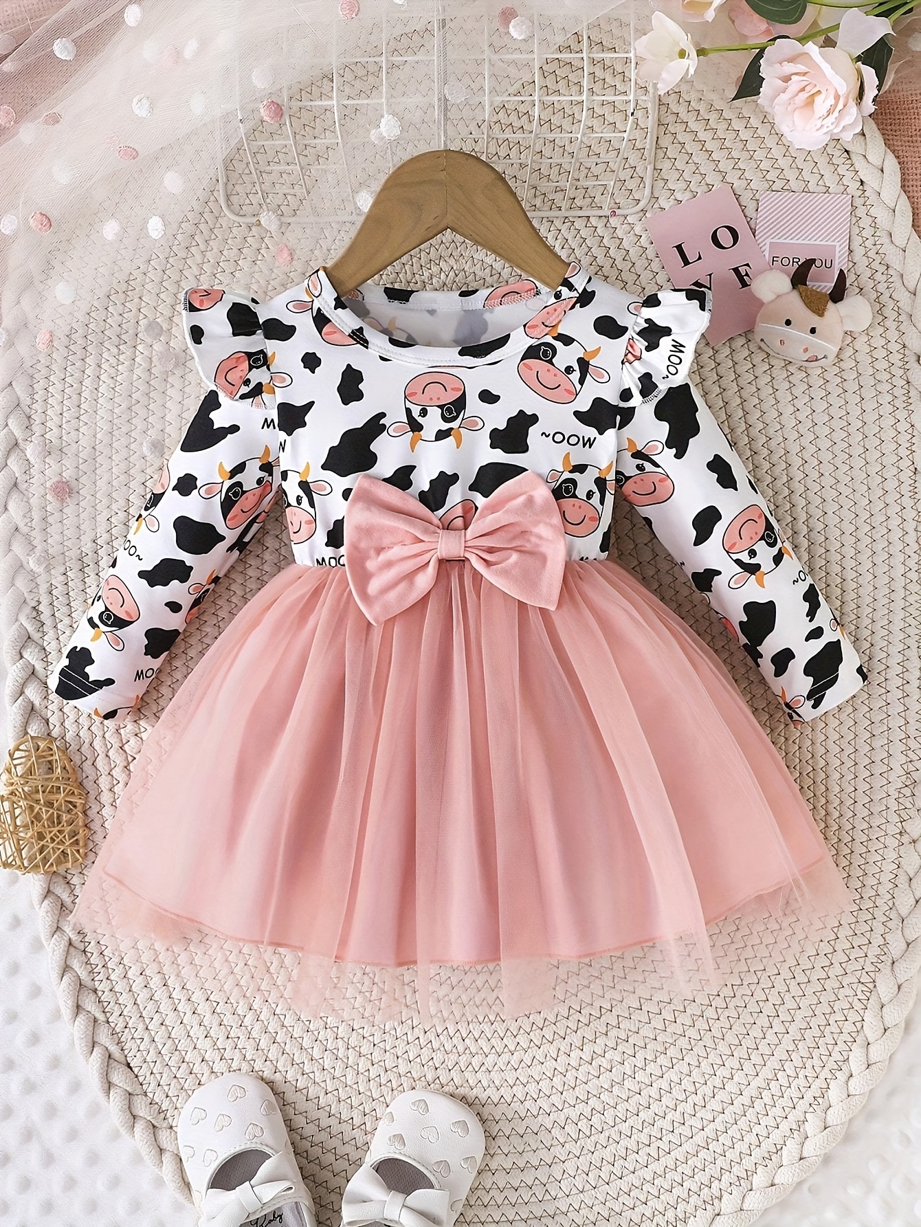chinese dress ladies Cow Hoodie Dress – mintandapple US main image 0