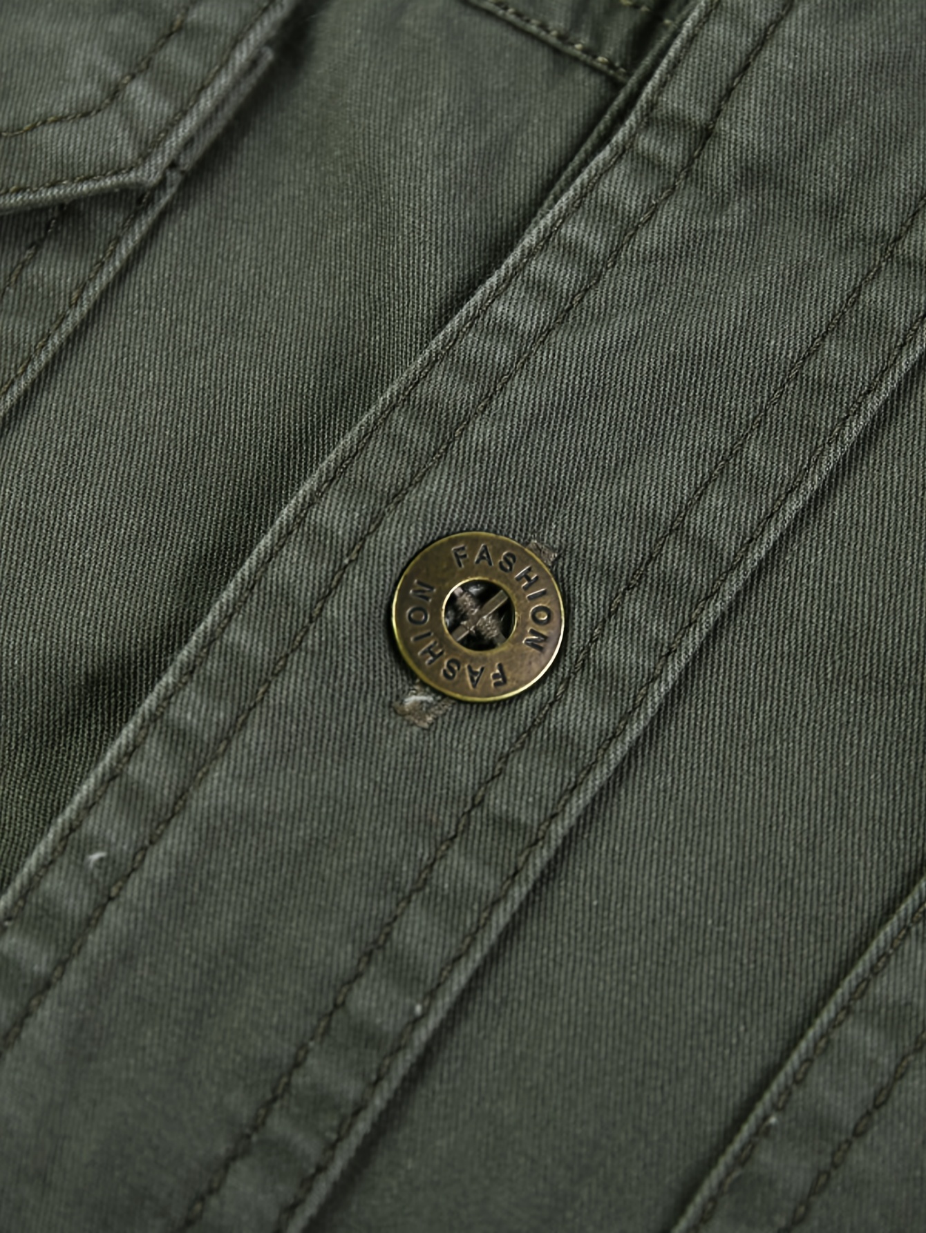 camisa militar verde hombres larga botones Temu Brazil