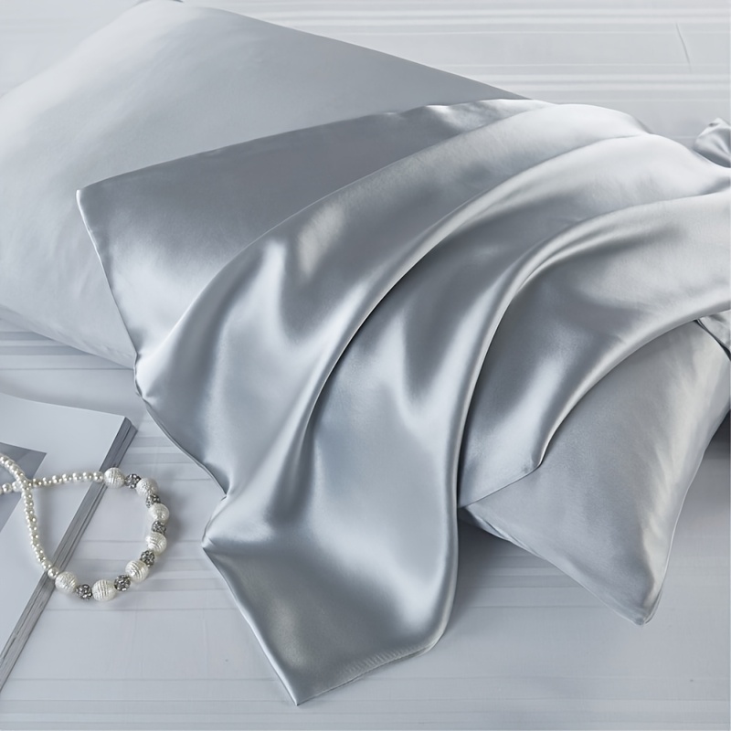 

Luxurious Pillowcase - Breathable & Skin-friendly, Solid Color, Double-sided Satin Cover [no Insert]