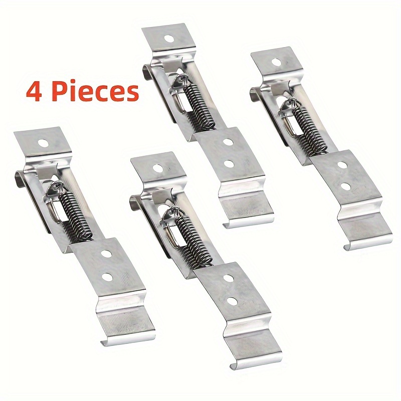 

4-pack Stainless Steel License Plate Holder Clips For European Standard Plates, Spring Loaded Number Plate Clamps For Car Trailer