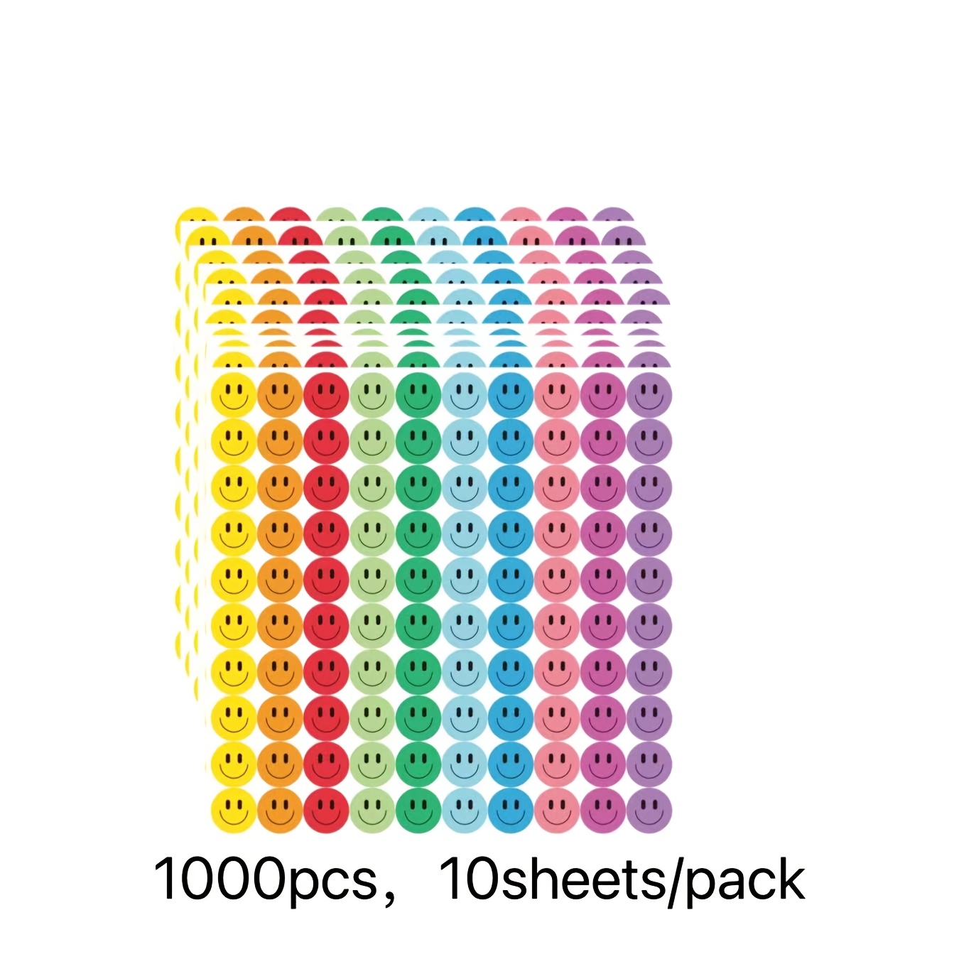 1000/500pcs Colorful Face Stickers, Vibrant Self-adhesive Faces, Suitable For Learning Rewards, Office Labeling, Colors