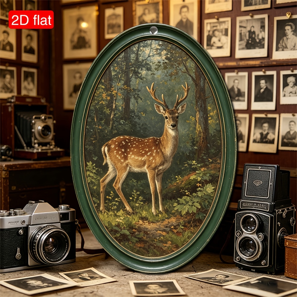 TEMU Plat 2D, un Élégant dans 1 Cadre Photo Ovale, Parfait pour la Décoration de , Cadeau d'Anniversaire, Panneau de Décoration Murale pour Chambre,