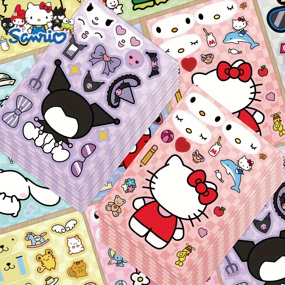 Sanrio Hello Kitty & Friends Cartoon Sticker Pack, 8PCS, Polyvinyl Chloride Self-Adhesive Decals, Irregular Shapes, Matte Finish, PVC Stickers for Luggage, Laptop, Scrapbook, Water Bottle, Helmet, Guitar, Phone Case, Waterproof Single Use Seals