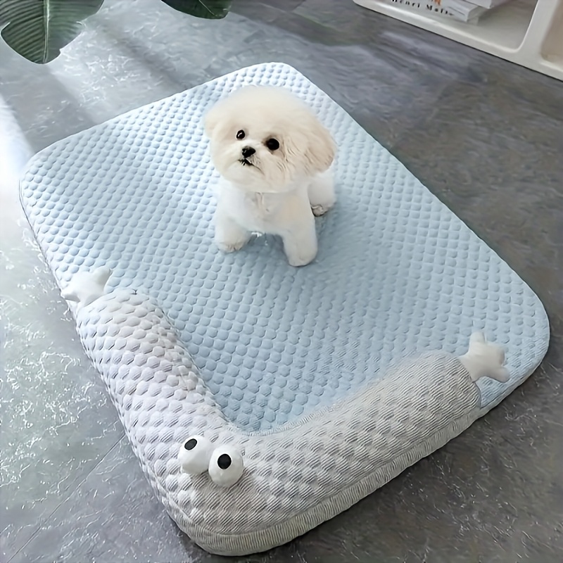 2 in 1 pet bed pillow for dogs cats cooling   foam pet bed with non slip surface removable washable   polyester fiber filling square design for small medium large dogs   decor   furniture medium dog bed plush pet furniture   material pet lovers Product details 5