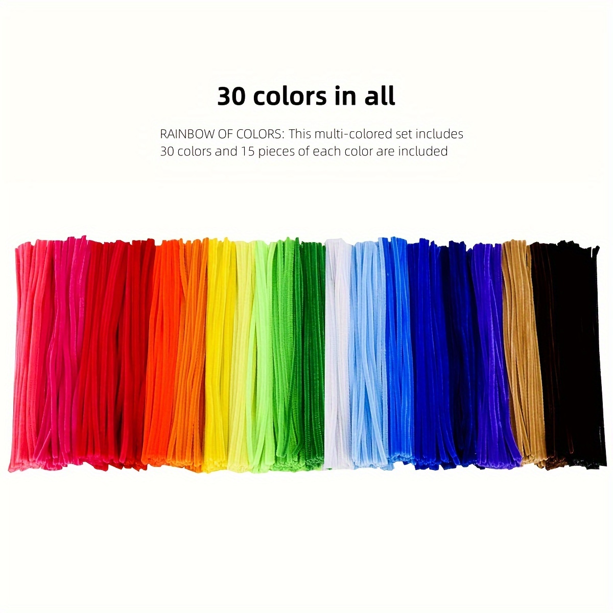 Image of 450pcs Deep And Light Mixed Chenille Rods, Pipe Cleaners, Twist Rods, Flexible And Durable, Diy Art Project Decoration, Used For Counting And Teaching, Home Decor (6mmx11.5in)