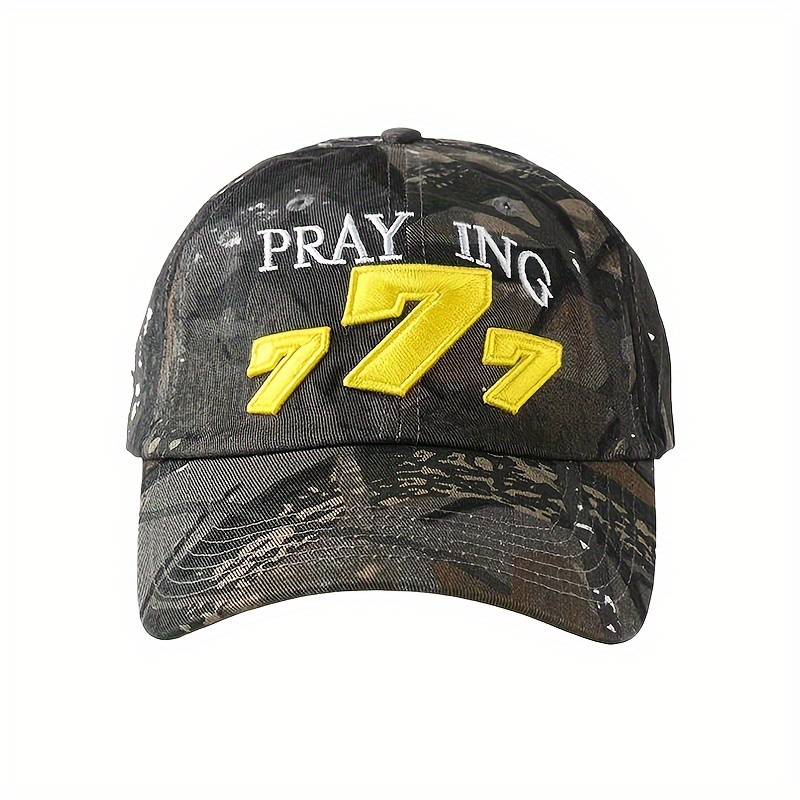 praying 777 embroidered camo baseball cap adjustable - Temu