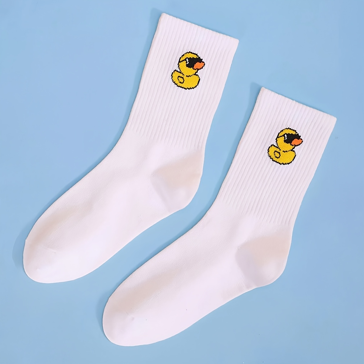 E-shop 1/2 Paar Herren Cartoon Gelbe Ente Wadenstrümpfe