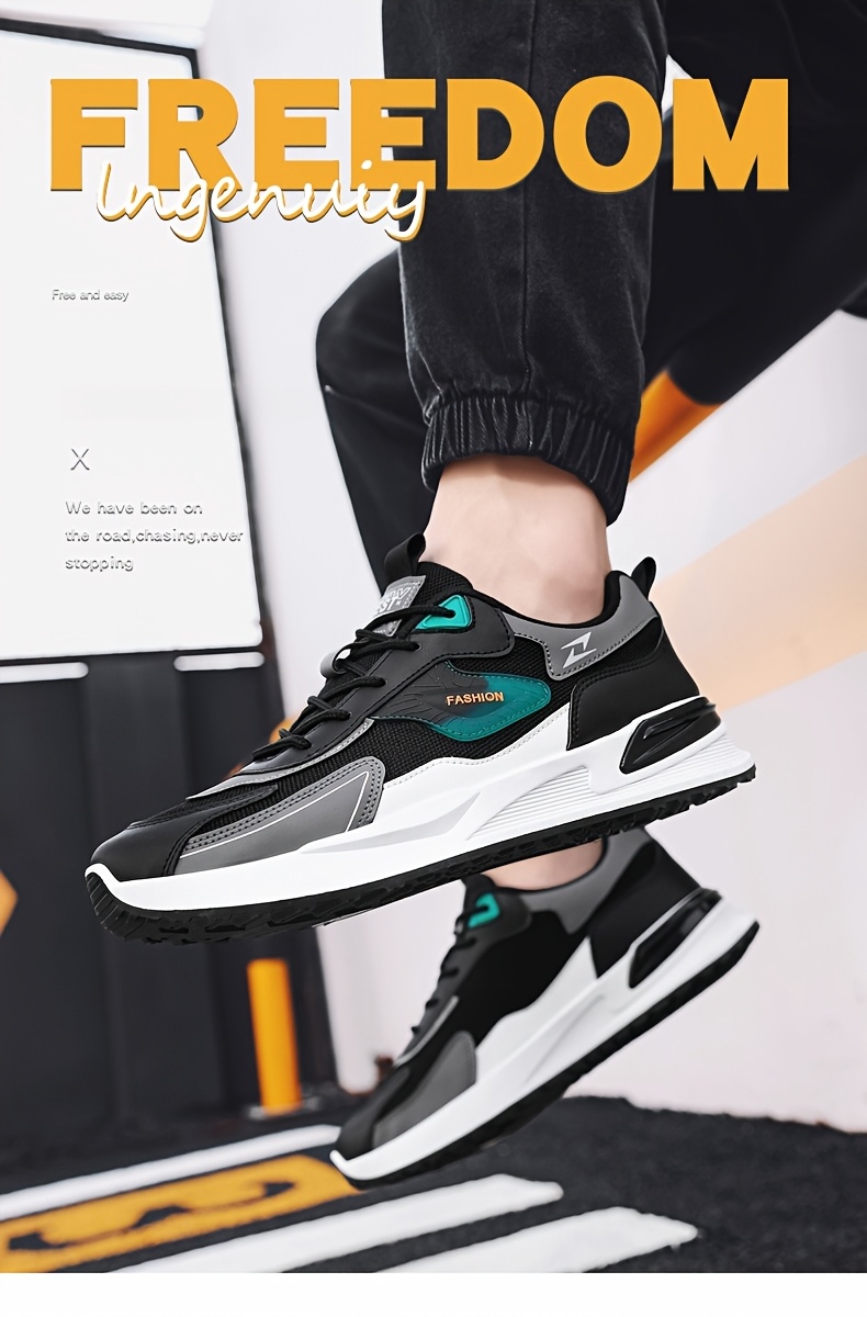 mens fashion sports sneakers lightweight versatile running shoes with     lace up closure comfortable for casual attire and outdoor activities details 0