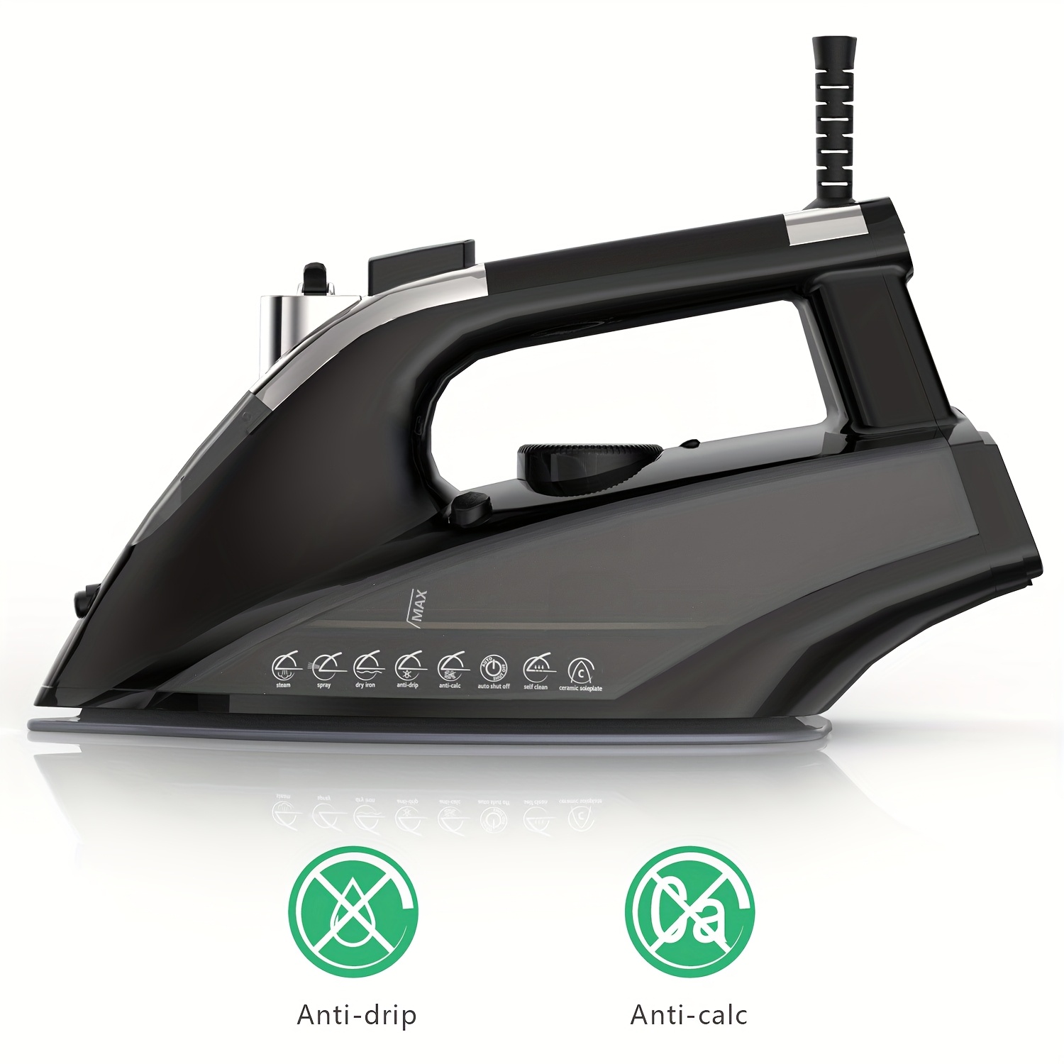 MOOSOO Steam Iron 1800W Professional Iron for Clothes Lightweight Anti-drip Iron with Auto-Off