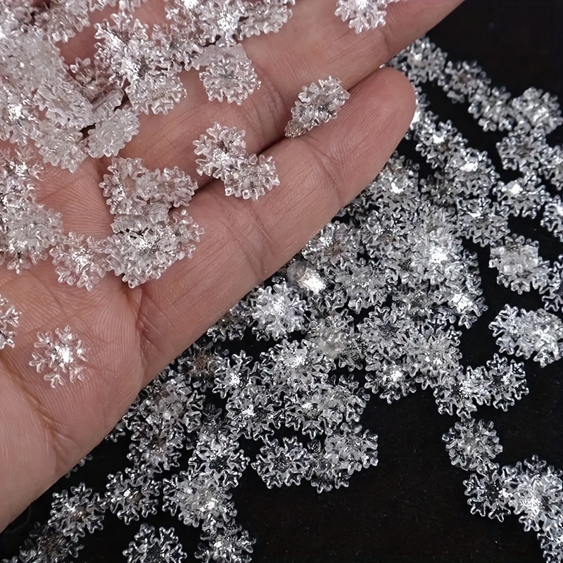 

60pcs Sparkling Mini Snowflakes For Crafts & Nail Art - Glitter Ornaments For Diy Christmas, New Year, Winter Parties, Scrapbooking & Cake Decorations