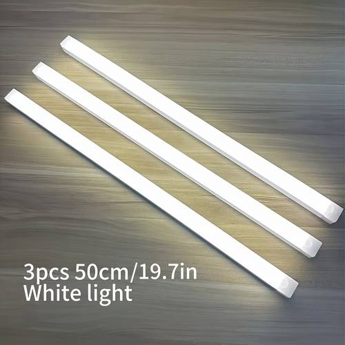 3pcs warm white light 20cm 30cm 50cm motion sensor led induction light usb charging magnetic non perforated long night light suitable for home and office use back to school gift