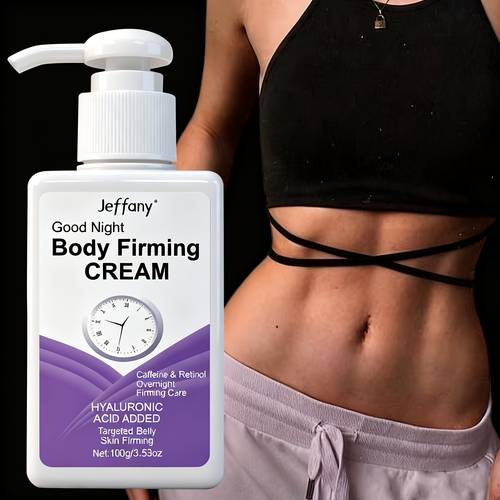 Goodnight Body Firming Cream, Containing Caffeine, Retinol, Hyaluronic Acid, Centella Asiatica Extract And Glycerin. It Works Better After a Bath, Firming The Skin And Evening Out The Complexion. It Can Be Used on The Abdomen, Arms And Thighs