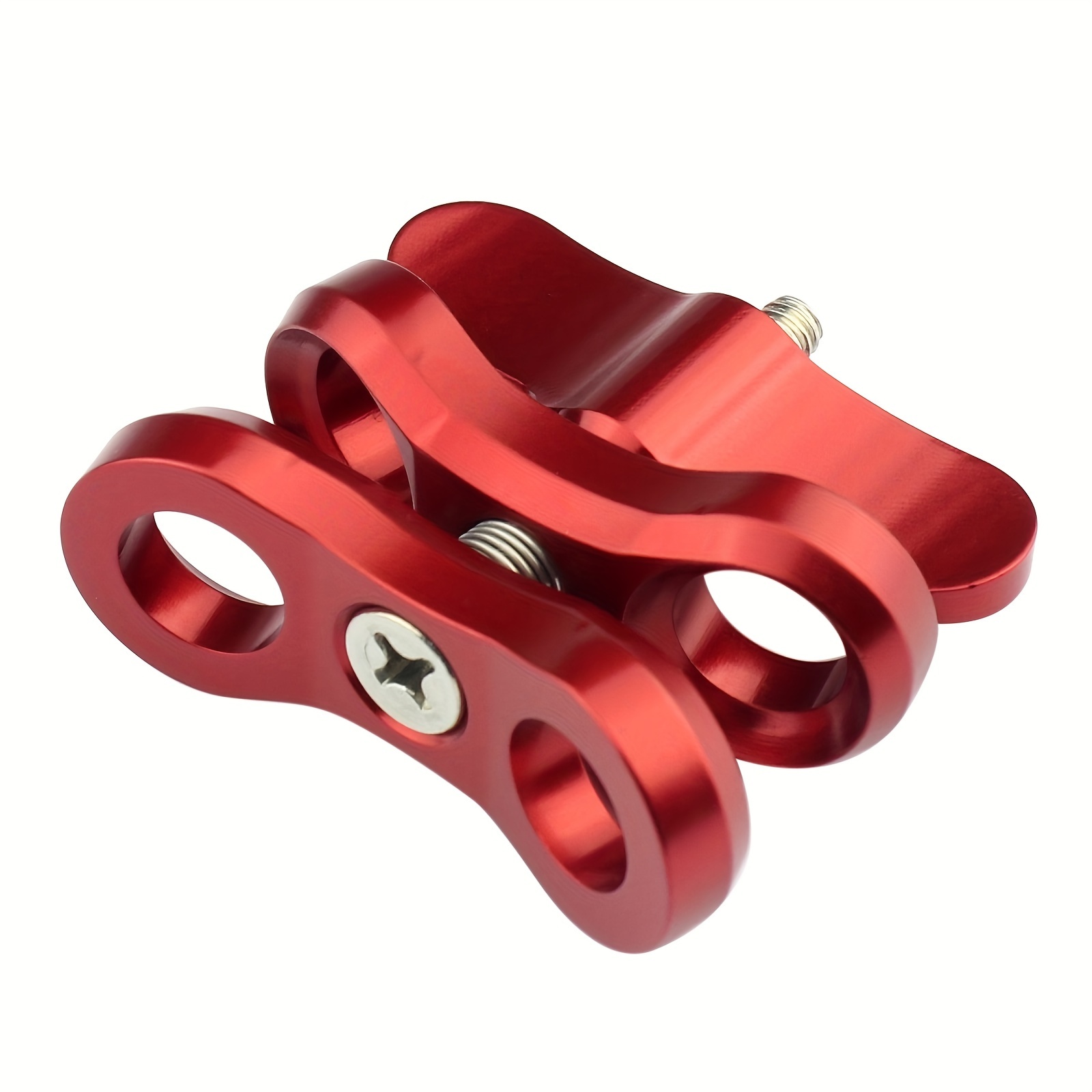 Image of Puluz Ball Clamp With A Closed Hole, Designed For Diving Cameras, Made From Cnc Aluminum, Featuring A Spring Mechanism For Flashlight Attachment In Underwater Photography Setups