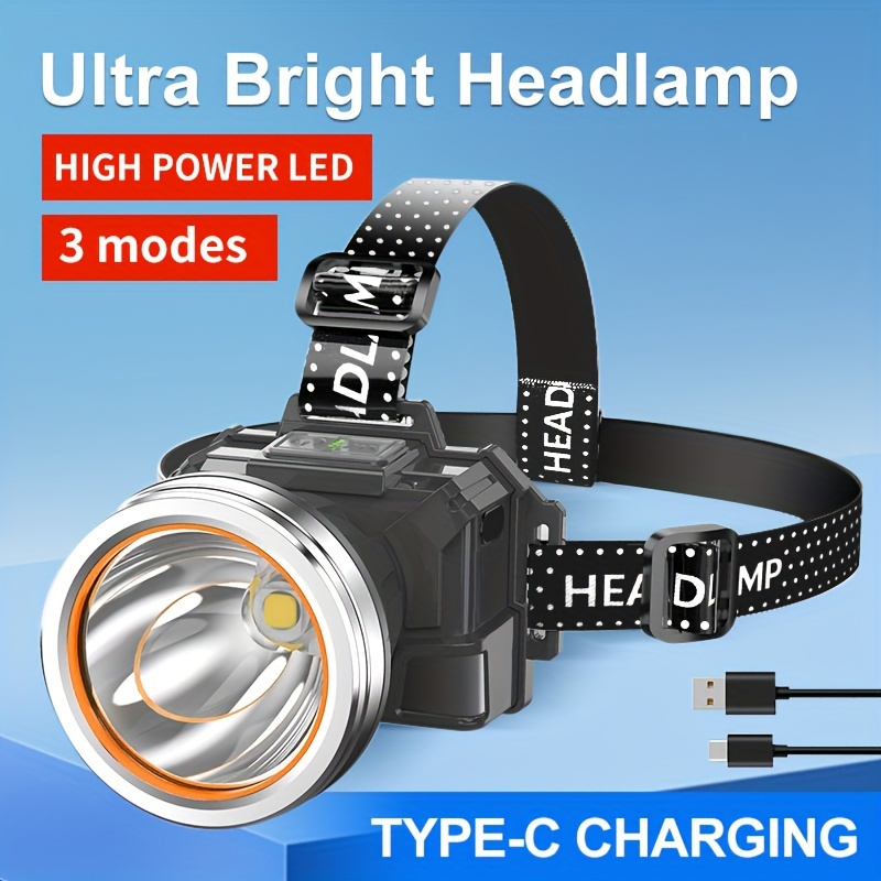 1pc Inductive Cap Lamp, Fishing Head Lamp, Erbium Cap Lamp, Strong Light  USB Rechargeable, LED/COB Head Lamp, Compact And Portable For Camping,  Outdoo