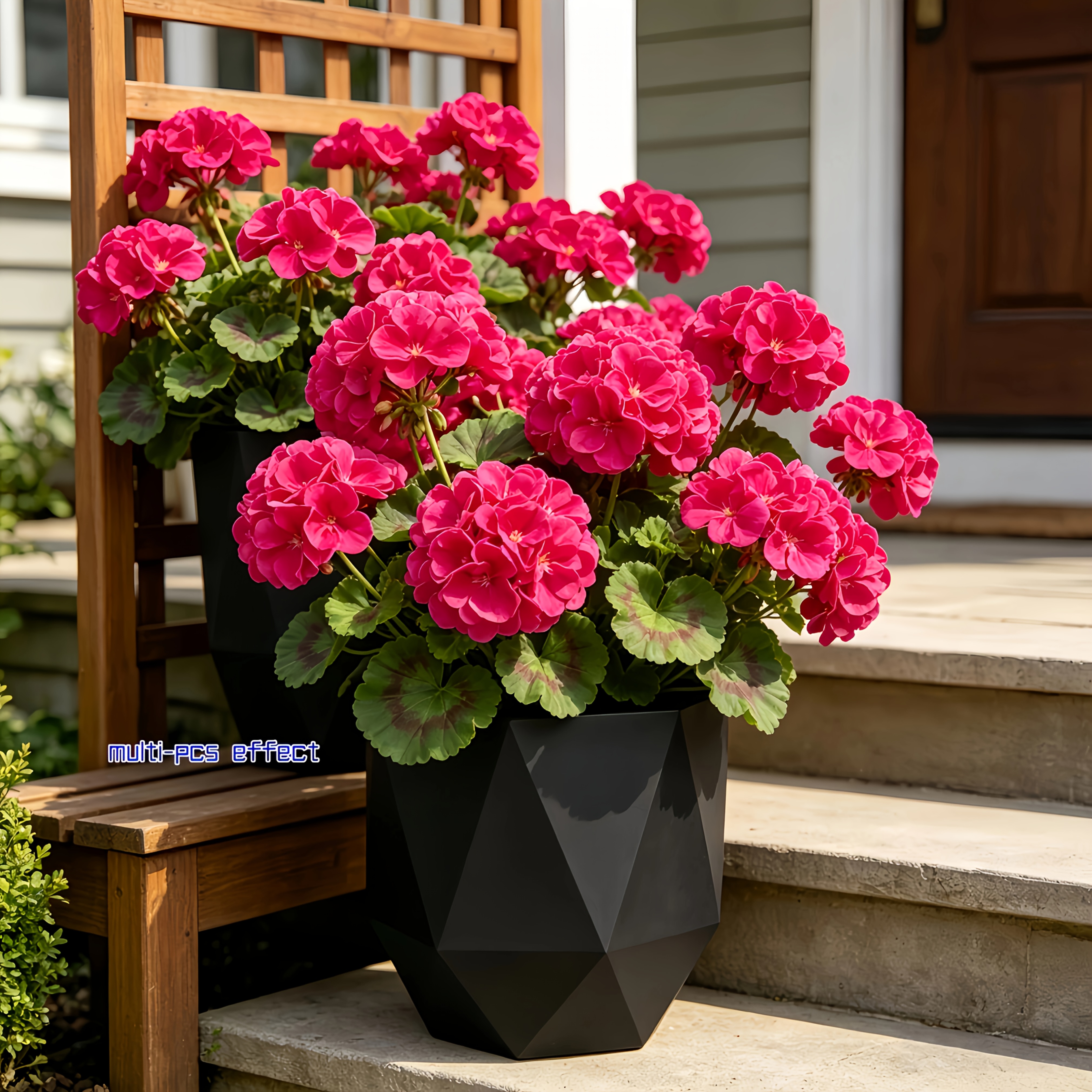 6pcs set of outdoor artificial geranium flowers uv resistant and weatherproof with realistic petals suitable for courtyards patios     and home centerpieces ideal for wedding and holiday decorations uv resistant artificial